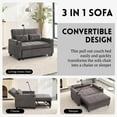 thumbnail image 3 of Llinc Store Loveseat Futon Sofa Bed Convertible Couch 3-in-1 Pull Out Sleeper Chair Beds with USB Ports, Anti-scratch Tech Cloth, Armchair Bed for Living Room, Dark Grey, 3 of 9