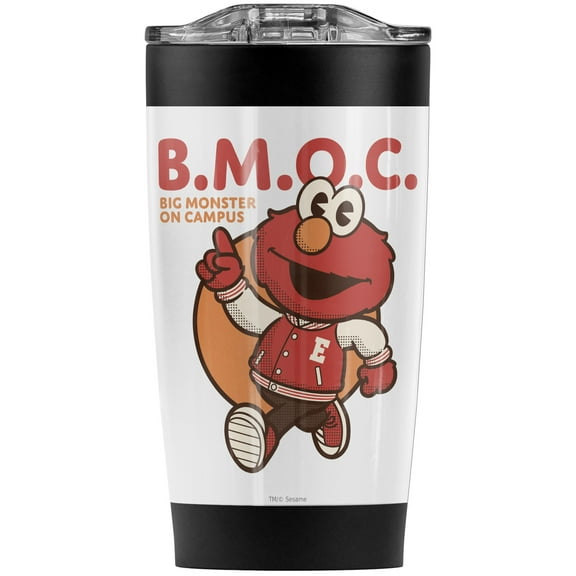 Sesame Street/Elmo B.M.O.C. Stainless Steel Tumbler 20 oz Coffee Travel Mug/Cup, Vacuum Insulated & Double Wall with Leakproof Sliding Lid | Great for Hot Drinks and Cold Beverages