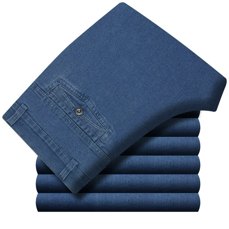 Mens Pants High Waist Straight Fit Jeans High Waist Straight