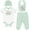 White/green, variant on Star Wars The Child Infant Baby Boys Bodysuit Pants Bib and Hat 4 Piece Outfit Set Newborn to Infant