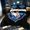 thumbnail image 3 of meiyoeat Gemstones Dragon Full Size Comforter Sets for Kids Boys Girls, Mystic Sky Animal Bedding Comforter Set, Blue Black, Black Reversible, 3 Pieces, 1 Comforter and 2 Pillowcases, 3 of 6