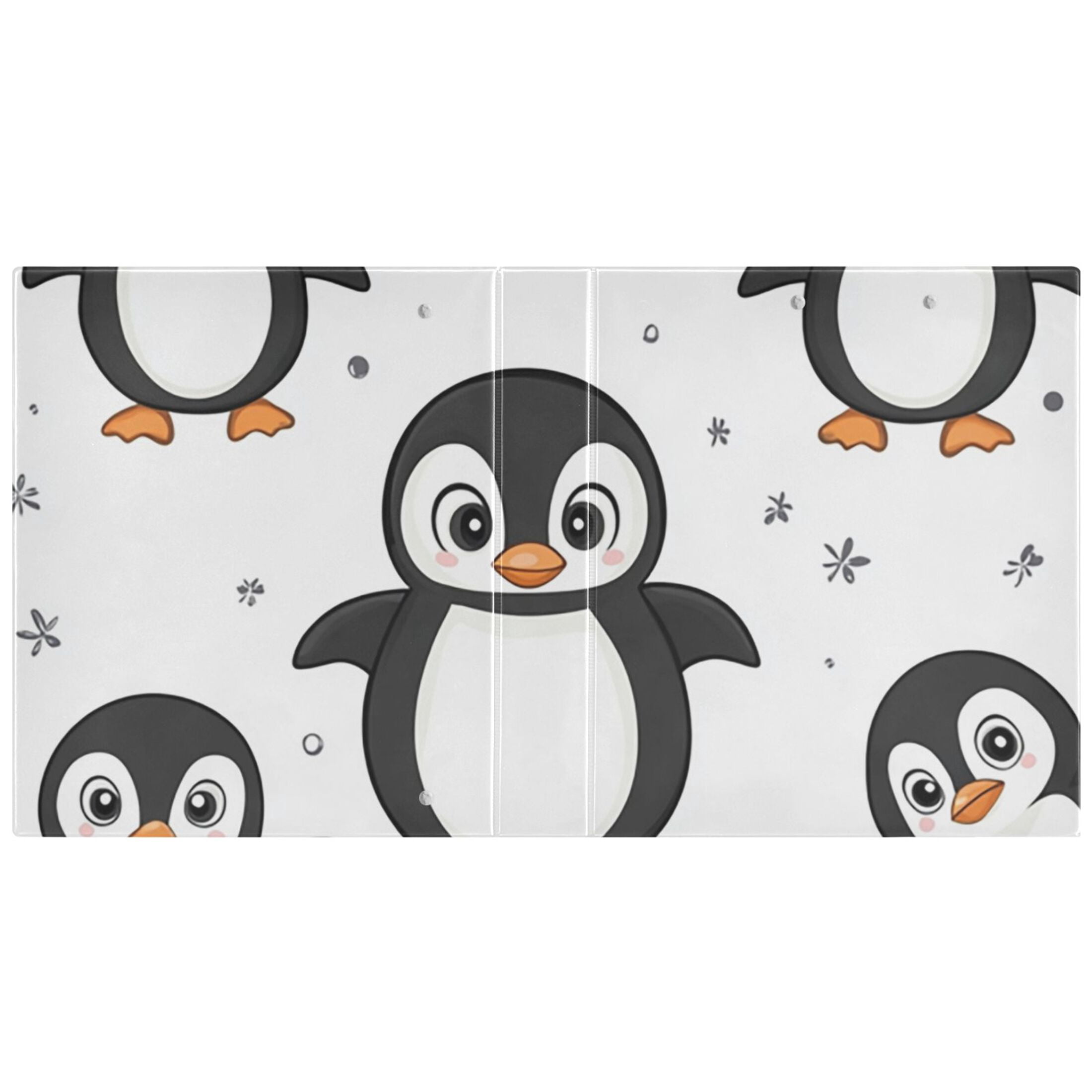 Penguins Cute 3 Ring Binders 1.5 inch Hardcover File Folders with Interior Pockets A4 Size Organizer for School Office Hospital