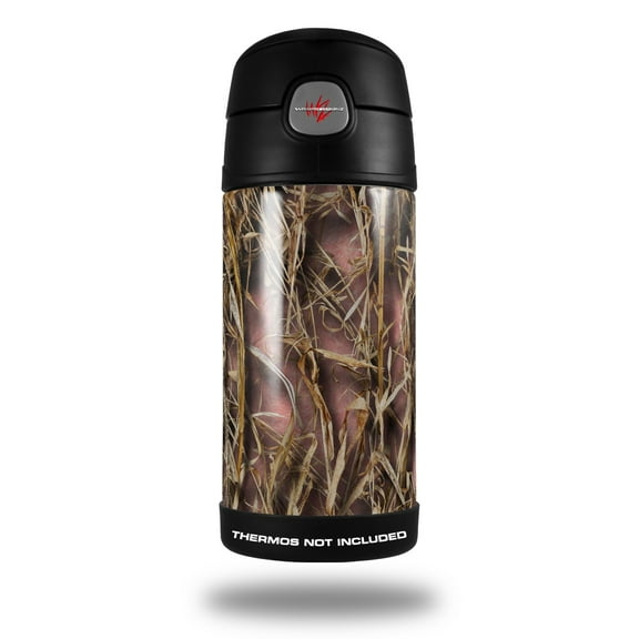 Skin Decal Wrap for Thermos Funtainer 12oz Bottle WraptorCamo Grassy Marsh Camo Pink (BOTTLE NOT INCLUDED) by WraptorSkinz