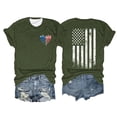 thumbnail image 3 of SWPZC Women's Round Neck Short Sleeve Independence Day American Flag Print Family Freedom Printed Top T Shirt Daily Ladies Tee Shirt, 3 of 3