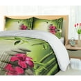 thumbnail image 5 of Ambesonne Forest Duvet Cover Sets, Wild Leaves and Calm Water, 2-Queen, Apple Green and Magenta, 5 of 7