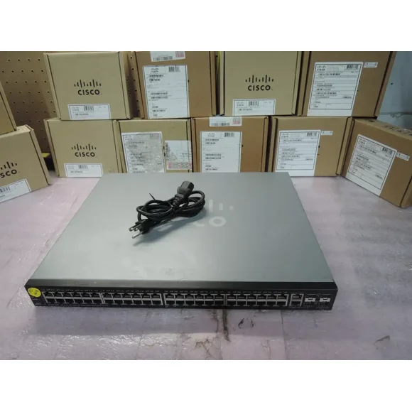 Cisco SF500-48P-K9 SF500 48 Port Ethernet PoE Managed Switch.