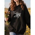 thumbnail image 2 of Joyful Harvest Spirit Thanksgiving Hoodie for Men Women, Funny Turkey Graphic Pullover Hooded Sweatshirt, Cozy Cotton Poly Blend, Holiday Fall Outfit, 2 of 5