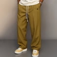 thumbnail image 2 of VV AVEORS Mens Workout Pants Baggy Casual Straight Leg Elastic Waisted Drawstring Sweatpants Breathable Outdoor Trousers Ginger 3XL, 2 of 4