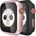 thumbnail image 1 of Compatible for Apple Watch Case 44mm Series 4 with Screen Protector, (2 Pack) Full Body Protective Bumper Case Cover for iWatch Accessories, Black/Rose Gold, 1 of 5