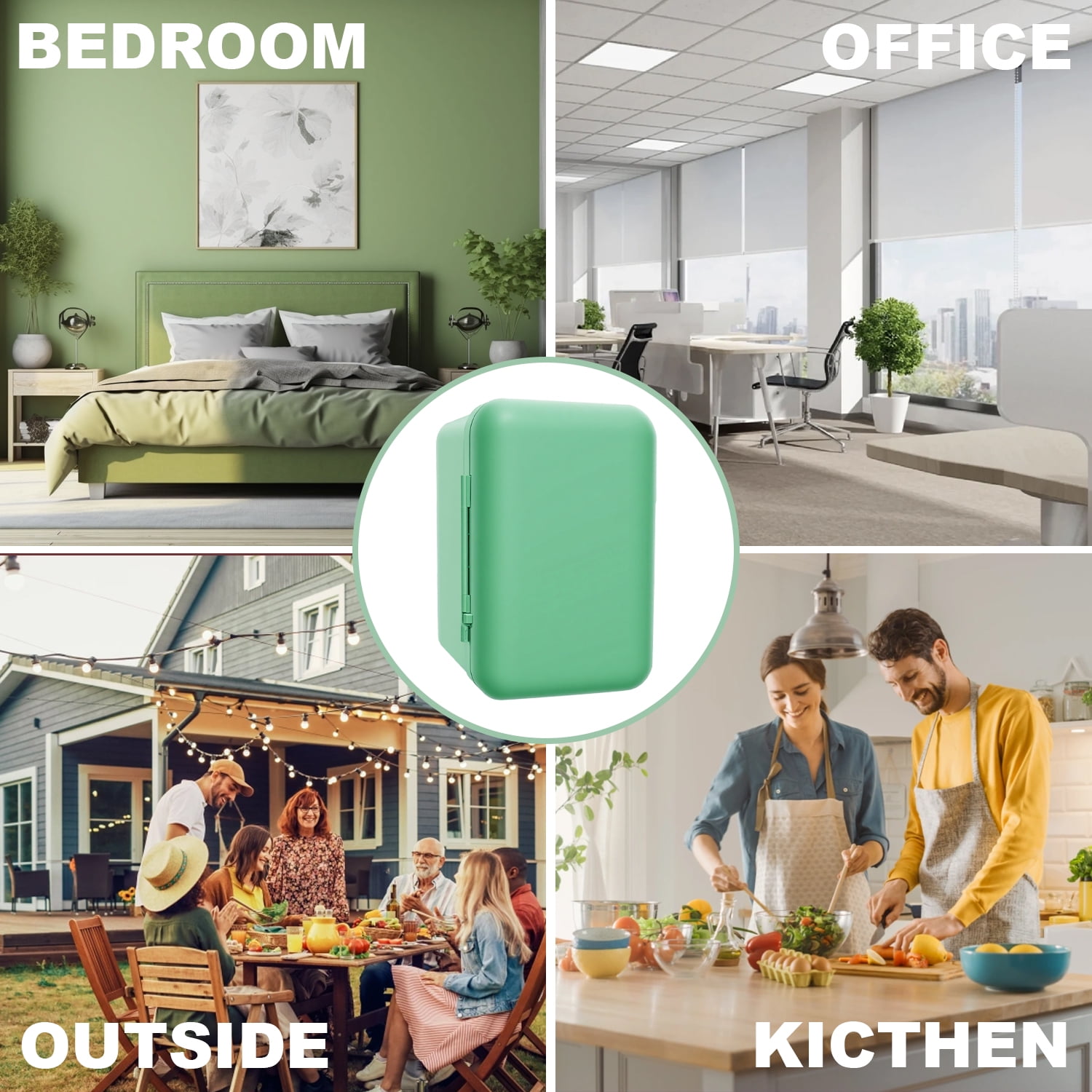 4L/6Can Mini Fridge, Retro Design ,Portable Skincare refrigerator, Small Cooler for Car & Home Use