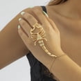 thumbnail image 4 of Cadena de Mano con Anillo de Escorpión, Regalos Ajustables, Encanto Gótico de Moda, única, de Punk de Imitación para , Oro Salvador Anillo pulsera, 4 of 8
