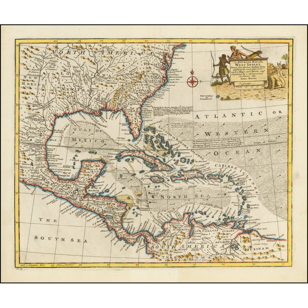 LAMINATED POSTER An Accurate Map of the West Indies Drawn from the best ...
