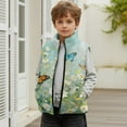 thumbnail image 7 of Xixirimido Butterfly Vibrant Floral Pattern Kids Zip-up Vest for Girls Boys Sleeveless Fleece Vest with Pockets Stand Collar Jacket Kids Fall Winter Outwear for 3T, 7 of 7