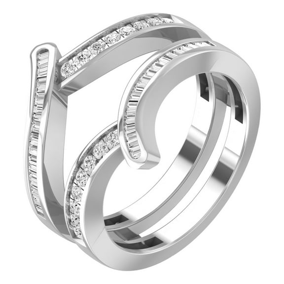 ARAIYA FINE JEWELRY 10K White Gold Lab Grown Diamond Wedding Band Ring (2/5 cttw, D-F Color, VS1 Clarity) Size 5