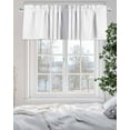 thumbnail image 5 of Modern Gray Striped Valances for Windows Simple White Background Valance Rod Pocket Light Filtering Short Window Treatments Curtains for Kitchen Bathroom Living Room Bedroom, 1 Panel, 42 x 12 Inch, 5 of 7