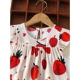 thumbnail image 5 of Amidoa Girls Summer Dresses Short Sleeve A-Line Flowy T-Shirt Floral Print Casual Midi Cotton Sundress,Light Blue Size 3T, 5 of 7