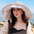 thumbnail image 5 of Womens Summer Sun Hat Wide Brim Outdoor UV Protection Hat Foldable Double Layer Bucket Cap for Beach Fishing Hiking, 5 of 5