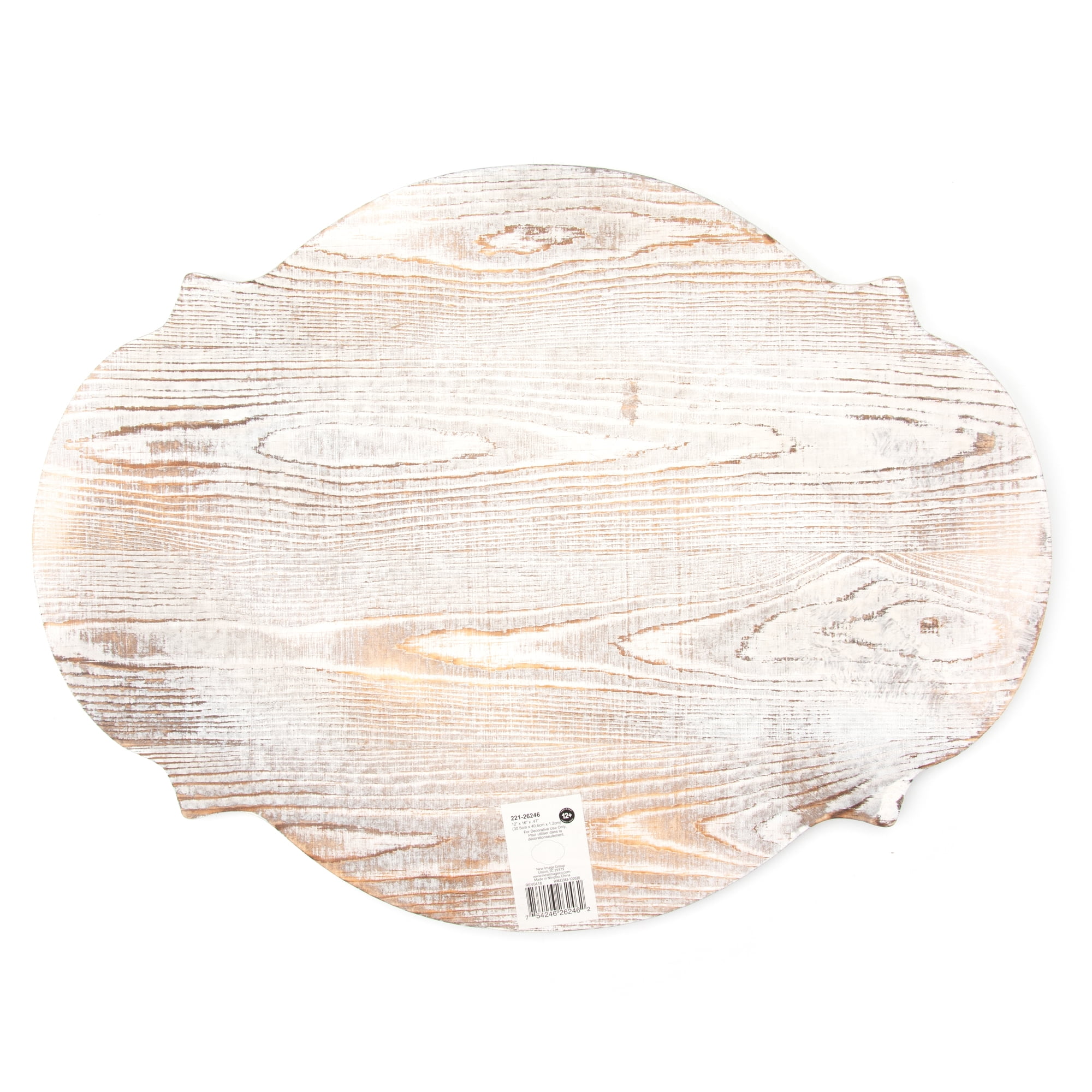 (3 pack) Cousin DIY Rustic Wood Large Scrolled Edge Plaque Sign, White Wash, 12 in x 16 in