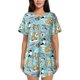 thumbnail image 1 of Fotbe Dogs Conjunto de Pijama Estampado para Mujer, 2 Piezas, Ropa de Dormir con Camiseta de Manga Corta y Shorts Suaves-Large, 1 of 6