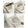 thumbnail image 3 of Thicker Soft Bathroom Warm Toilet Seat Cover Pad, Thicker Stretchable Washable Fits All Oval Toilet Seats, Khaki, 3 of 8