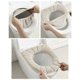 thumbnail image 3 of Paño de baño suave, grueso, elástico, lavable, fácil de instalar y limpiar, cómodo, funda para asiento de inodoro, color gris, 3 of 8