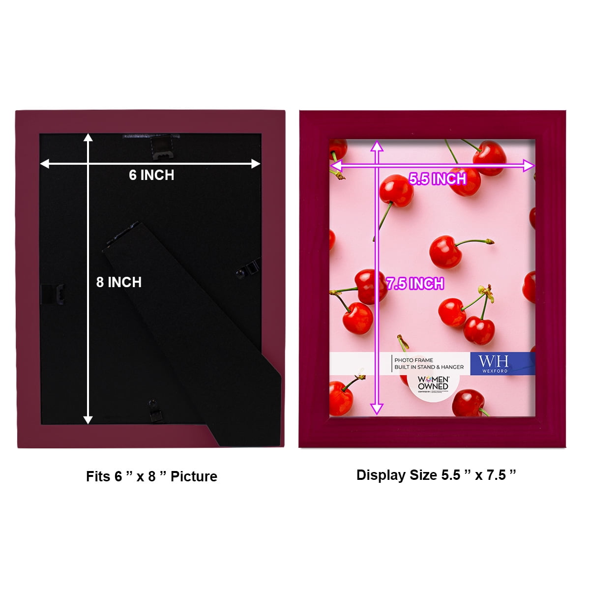 Woodgrain 6 in. x 8 in. Cherry Red Picture Frame Set (Set of 4)
