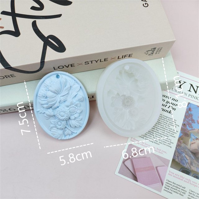 Molde de silicona para etiquetas de flores y pájaros, hecho a mano, para aromaterapia, con forma de flor, para yeso