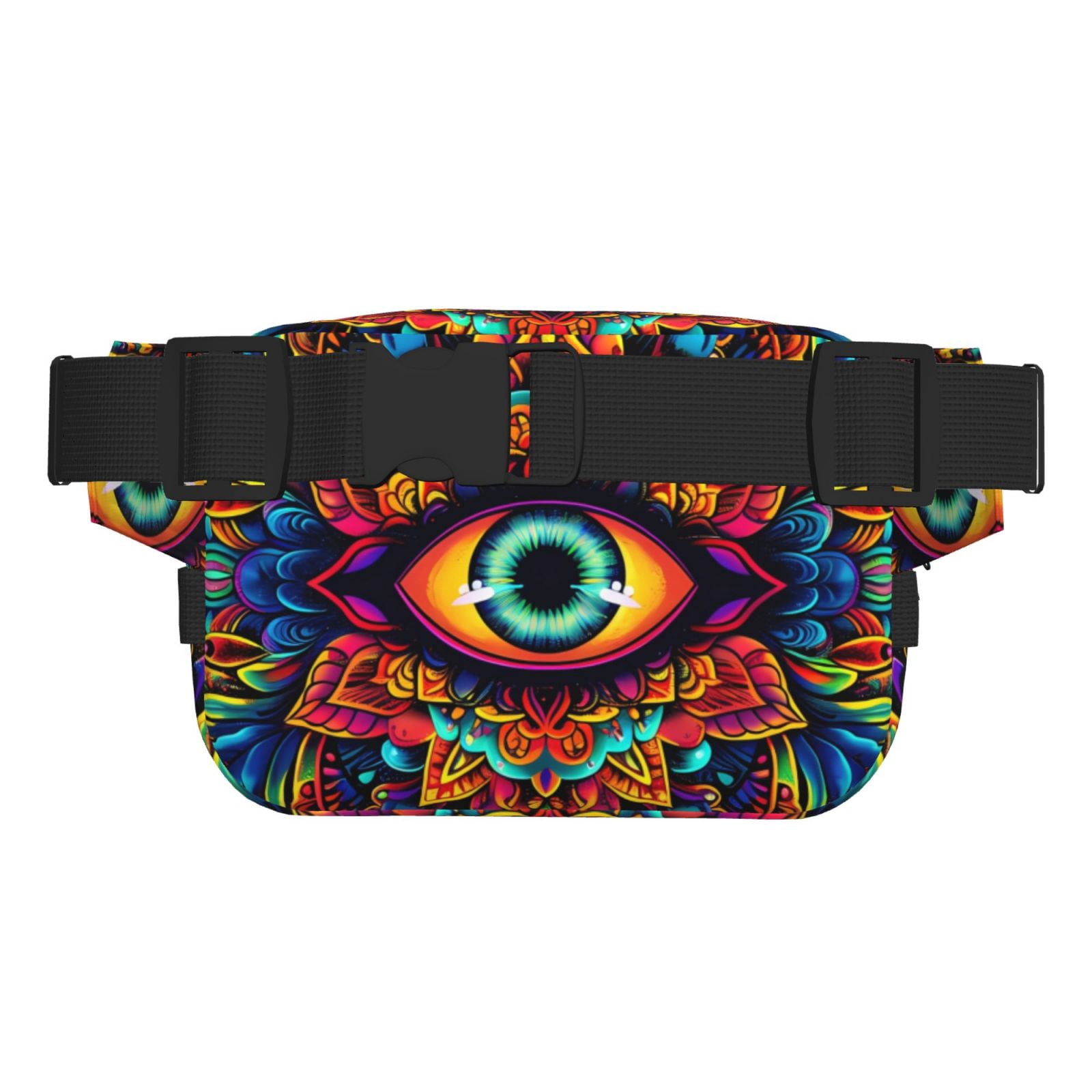 Kdxio Vibrant Psychedelic Eye Crossbody Double Layer Waist Bag Belt Bag for Unisex Fanny Pack Fashion Waist Packs for Hiking Running Shopping Traveling