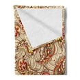 thumbnail image 2 of Fall Soft Flannel Fleece Throw Blanket, Leaves in Paisley Design Folkloric Art Original Culture Inspired Motif, Cozy Plush for Indoor and Outdoor Use, 70" x 90", Red Beige, by Ambesonne, 2 of 5