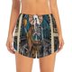 thumbnail image 2 of Balery Coffee-Drinking Skull Pantalones cortos deportivos para mujer con forro y dos bolsillos, elásticos, para entrenamiento, gimnasio, yoga-X-Large, 2 of 7