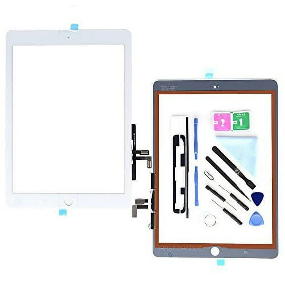 White Touch Screen Digitizer for iPad 9.7 (A1822, A1823)/Ipad 5 Ipad Air 1st Touch Screen Digitizer - Front Glass Replacement with Tool Repair Kits   Adhesive