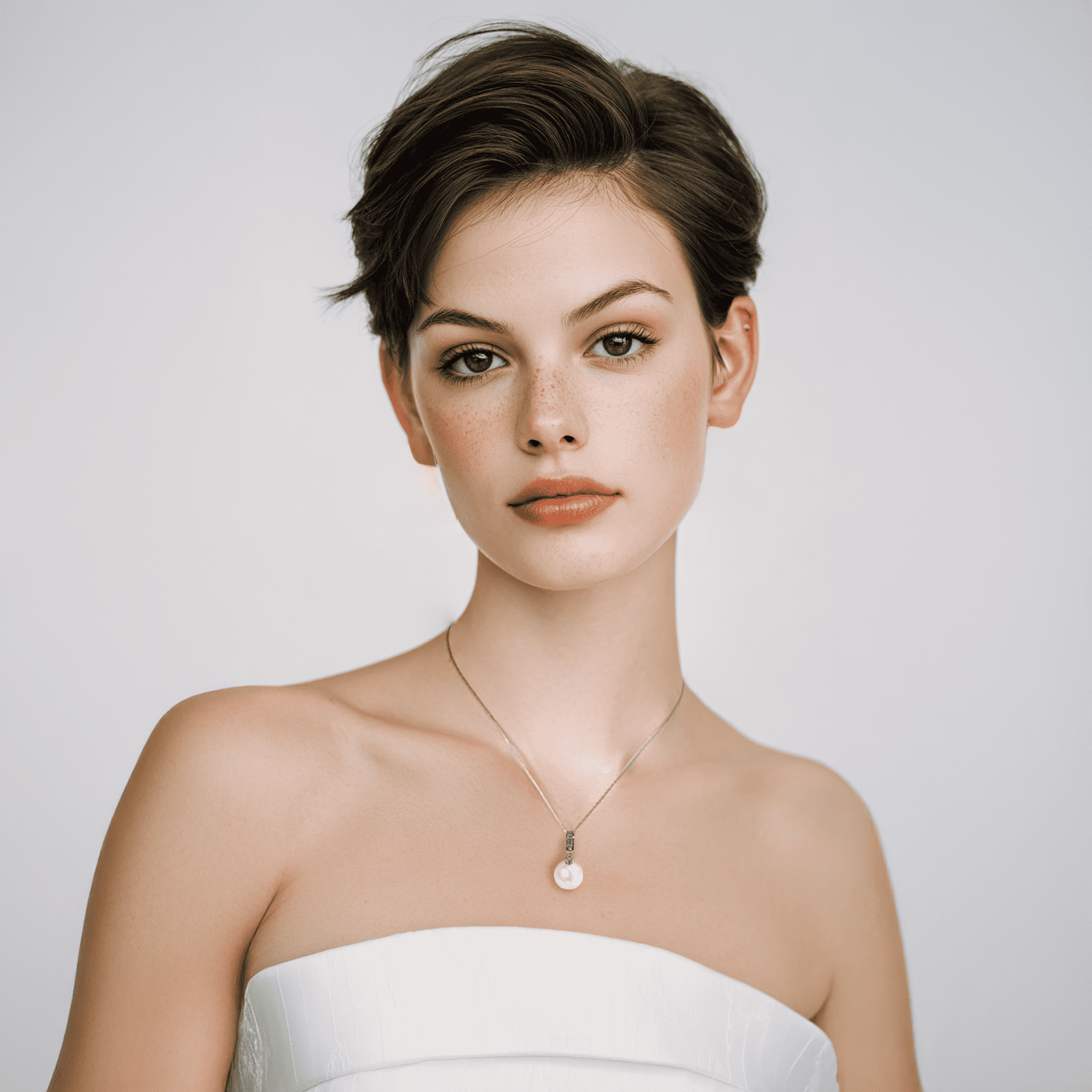 Yami 10-11mm Cultured White  Pearl Necklace 925 Sterling Silver 18+2In  Valentine's Day Jewelry Gift for Women