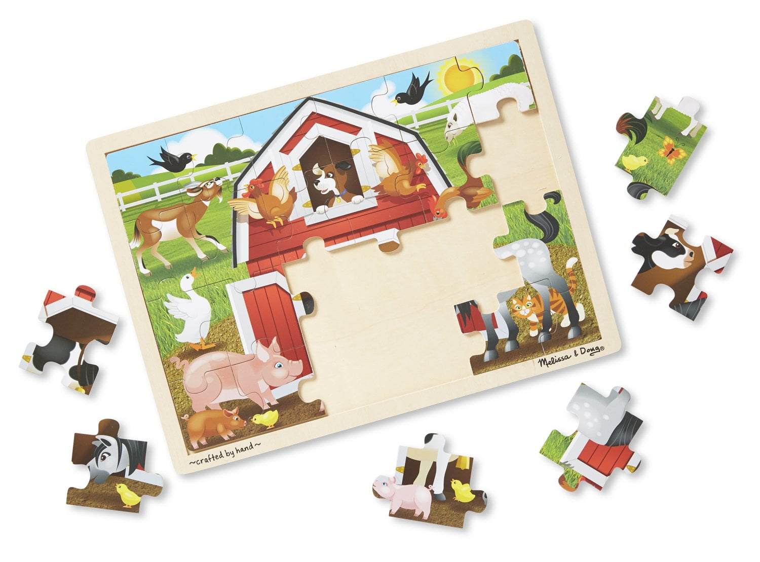 Melissa & Doug Barnyard Wooden Jigsaw Puzzle (24 Pcs)
