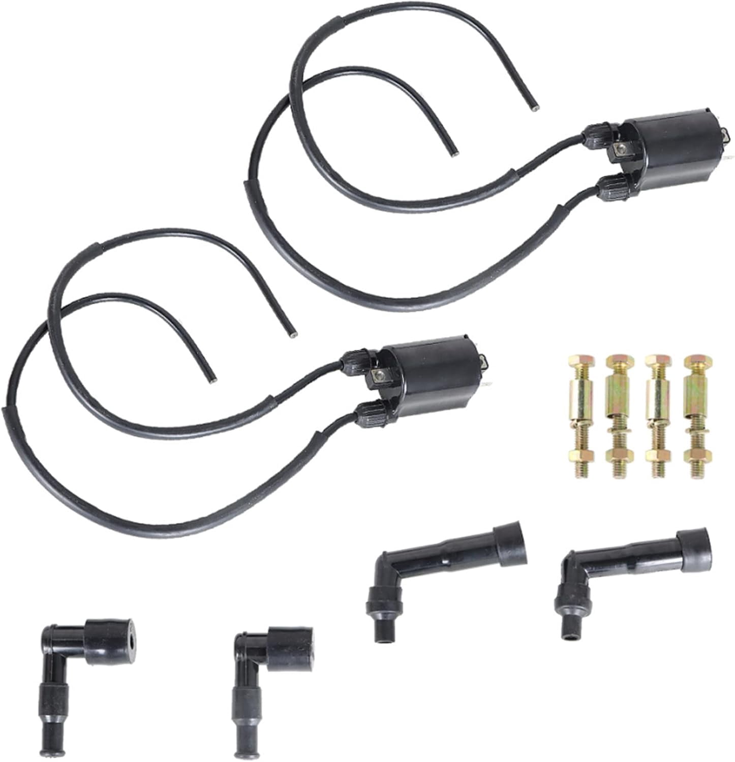 LABLT Motorcycle Dual Ignition Coil Wire Spark Plug Cap Kit Replacement for Kawasaki Vulcan 1500 Classic FI Drifter Mean Streak 21121-1258 21160-1085 21160-1091