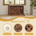 thumbnail image 6 of Hzuaneri 39.4" Cat Litter Box Enclosure, Hidden Cabinet Furniture with Bell, Farmhouse Style, Rustic Brown and Black, 6 of 8