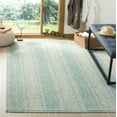 thumbnail image 3 of SAFAVIEH Courtyard Robert Striped Indoor/Outdoor Area Rug, 6'7" x 9'6", Light Grey/Aqua, 3 of 11