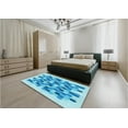 thumbnail image 5 of Ahgly Company Machine Washable Indoor Rectangle Transitional Deep Sky Blue Area Rugs, 5' x 7', 5 of 7
