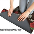 thumbnail image 3 of Brown Skull Rose Pattern Hot Yoga Mat Towel Non Slip for Hot Yoga - Quick-Drying Yoga Mat Cover with 4 Corner Pockets with Travel Bag - Hot Yoga Towel Non Slip 74"x26", 3 of 6