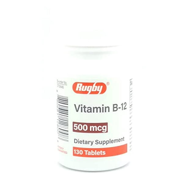 Rugby Laboratories Vitamin B12 500mcg Cyanocobalamin 130 Tablets