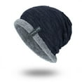 thumbnail image 1 of Men Unisex Solid Outdoor Hat Knitting Hat Winter Plush Warm Knit Hat, 1 of 3