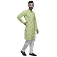 thumbnail image 2 of Atasi Designer Kurta Pajama For Men Printed Angrakha Kurta Set Summer Clothing, 2 of 3