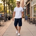 thumbnail image 7 of Mens Casual Cotton Twill Cargo Shorts Drawstring Classic Chino Stretch Short with 6 Pockets, XL, 7 of 7