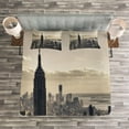 thumbnail image 3 of Ambesonne United States Quilted Bedspread Set 3 Pcs, NYC Winter Time, King Size, Beige Grey, 3 of 3