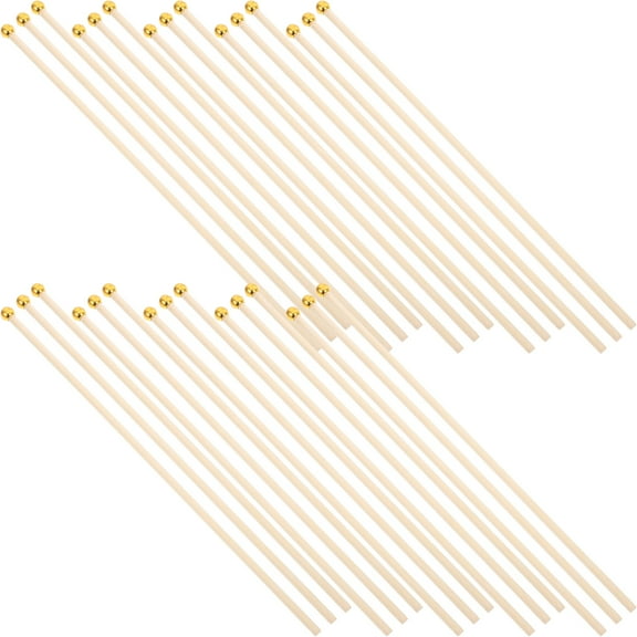 Tineasur Mini Wooden Flag Poles 50pcs for Patriotic Celebrations National Holidays Decoration