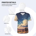 thumbnail image 3 of Uemuo Western Desert Cloud Cowboy Print Mens Polo Shirts Baseball T-shirt Performance Short Sleeve Golf Shirt Moisture Wicking Athletic Casual Collared T-Shirt-Large, 3 of 7