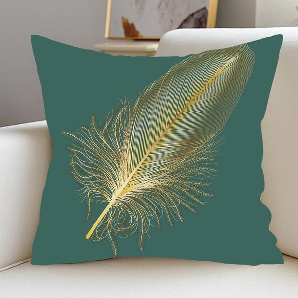 Funda de almohada de terciopelo holandés con estampado dorado, funda de cojín para la cama, la oficina, la siesta, el coche, de poliéster.