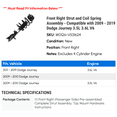 thumbnail image 2 of Front Right Strut and Coil Spring Assembly - Compatible with 2009 - 2019 Dodge Journey 3.5L 3.6L V6 2010 2011 2012 2013 2014 2015 2016 2017 2018, 2 of 2