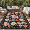 thumbnail image 2 of Boho Pink Flower Outdoor Rug for Patio/Deck/Porch, Non-Slip Large Area Rug 4 x 6 Ft, Spring Watercolor Country Floral Plant Indoor Outdoor Rugs Washable Area Rugs, Camping Rug Carpet Runner, 2 of 8
