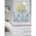 thumbnail image 3 of Blue Jellyfish Octopus 2 Panel Kitchen Curtains for Small Windows, Beach Nautical Ocean Coral Seahorse Bathroom Tier Curtain, Short Window Treatment for Bedroom/Living Room 55"x24", 3 of 6
