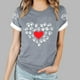 thumbnail image 2 of Tops Y Blusas de las Mujeres Estampadas Cuello Redondo Manga Corta, Poliéster Casual Top para Diario, Fiesta Y Todas las Estaciones, 2 of 8